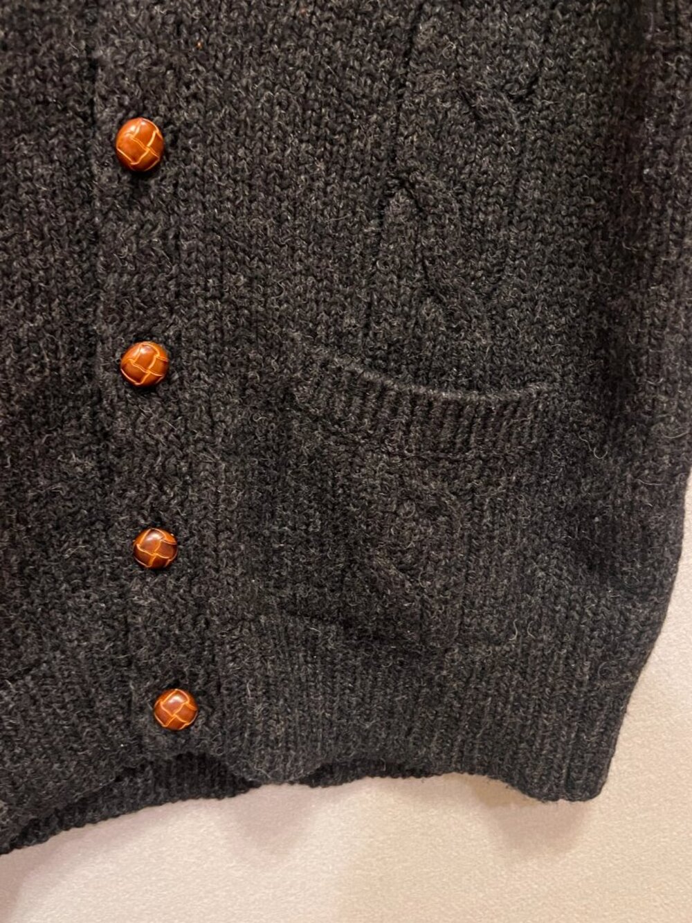 Men’s Vintage B. Altman Wool Dark Gray Cardigan Sweater - Size Large - Picture 7 of 9